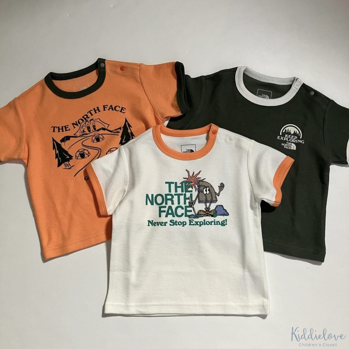 北脸有机纯棉图案收边袖短袖T恤