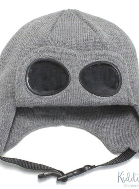 部分现货 日本 童装 THE PARK SHOP 针织保暖飞行员护目镜毛线帽