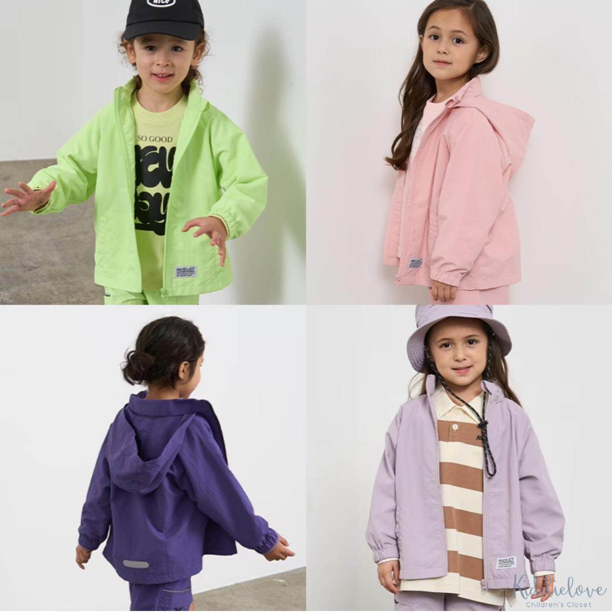 Kiddielove 日本代购 童装 bRoom防雨可收纳连帽拉链风衣实用外套