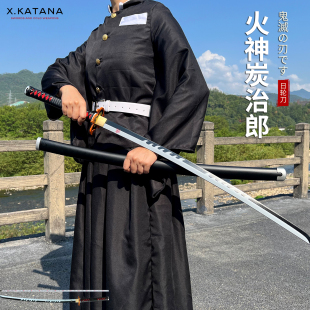 鬼灭之刃火神炭治郎日轮刀正品 1高还原Cosplay道具未开刃 全金属1