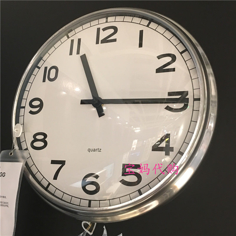 ikea宜家普格 挂钟/时钟现代简约静音石英钟 家居装饰挂钟4月特价
