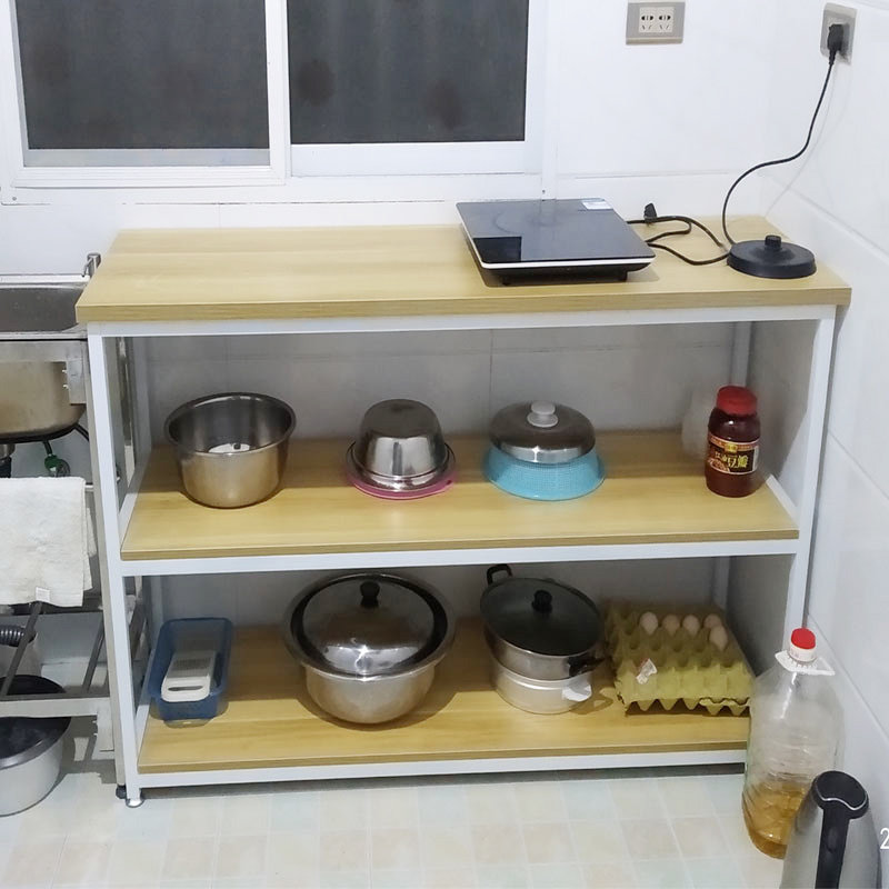 厨房多功能置物架落地多层出租屋放碗做饭炒菜桌子长方形工作台窄