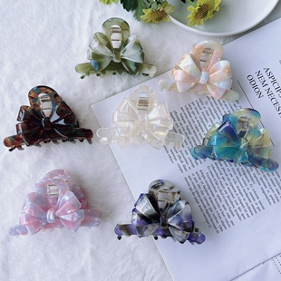 新款醋酸多层立体蝴蝶结8cm抓夹时尚高级气质款女后脑勺盘发抓夹