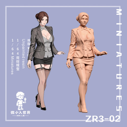 微小人ZR3-02  1/64或1/43比例人偶微缩树脂白模