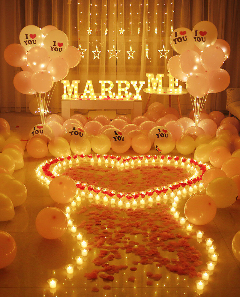求婚室内布置创意用品道具场景网红生日气球装饰表白浪漫氛围套餐