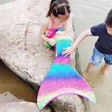 Детский милый раздельный комплект для принцессы, купальник, крой «рыбий хвост»