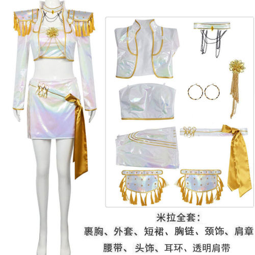 恶魔猎人儿童成人cos服装 猎魔韩流女团服打歌服白色鲁米米拉佐依