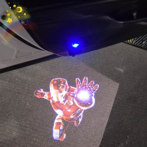 IronMan钢铁侠复仇者联盟车载好物充电无线迎宾灯车门投影氛围灯