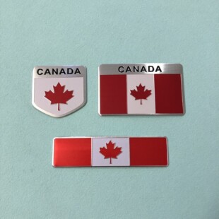 铝标铭牌 饰贴划痕贴 加拿大国旗车贴CANADA徽标金属贴 汽车装
