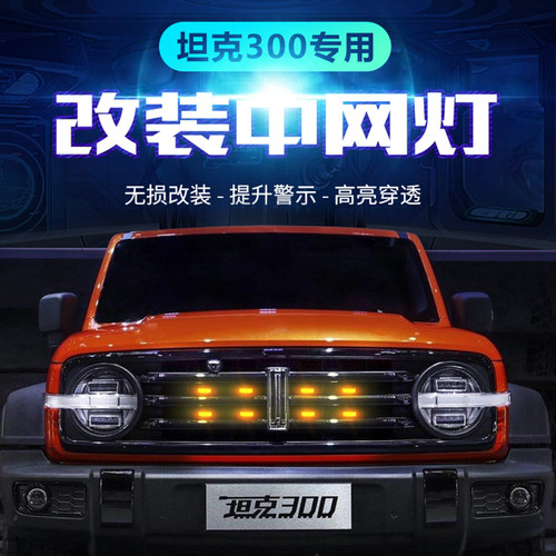 坦克300中网灯改装日行灯射灯防雾灯小黄灯警示限宽灯装饰灯配件