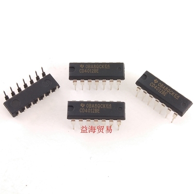 CD4012BE 直插DIP-14 全新原装进口栅极逆变器 双4 输入端与非门