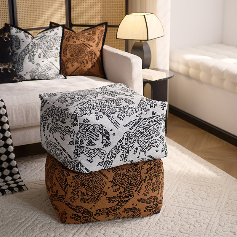 如虎添翼国风山虎纹蒲团坐墩客厅懒人沙发地毯凳脚踏坐垫墩子中古,居家布艺,蒲团,淘宝优惠券,粉丝福利购,淘宝优惠卷