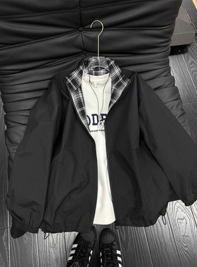 fitcheck格子拼接飞行夹克棉服男款秋冬美式潮牌外套羽绒服棒球服