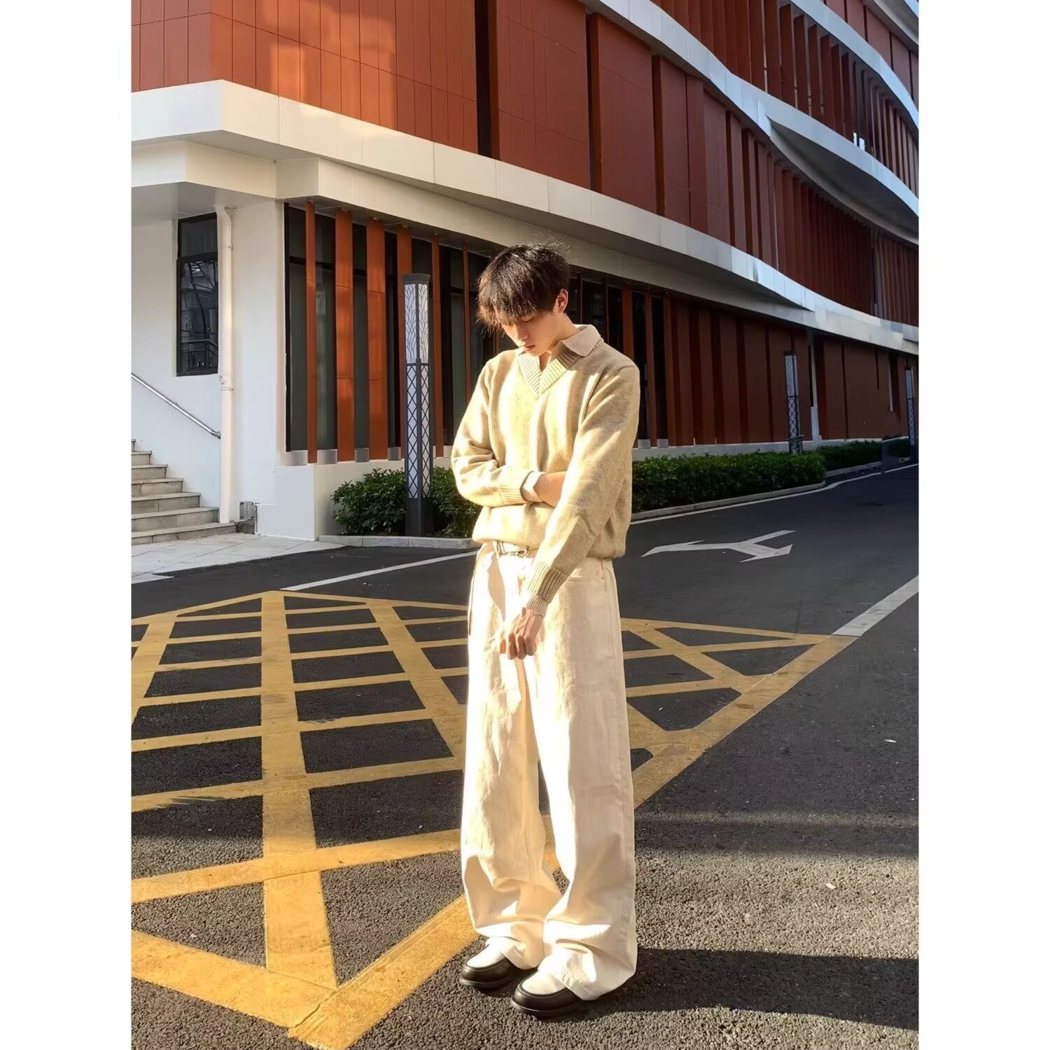 假两件学院风领带针织毛衣女2025冬季新款衬衫领修身显瘦百搭上衣