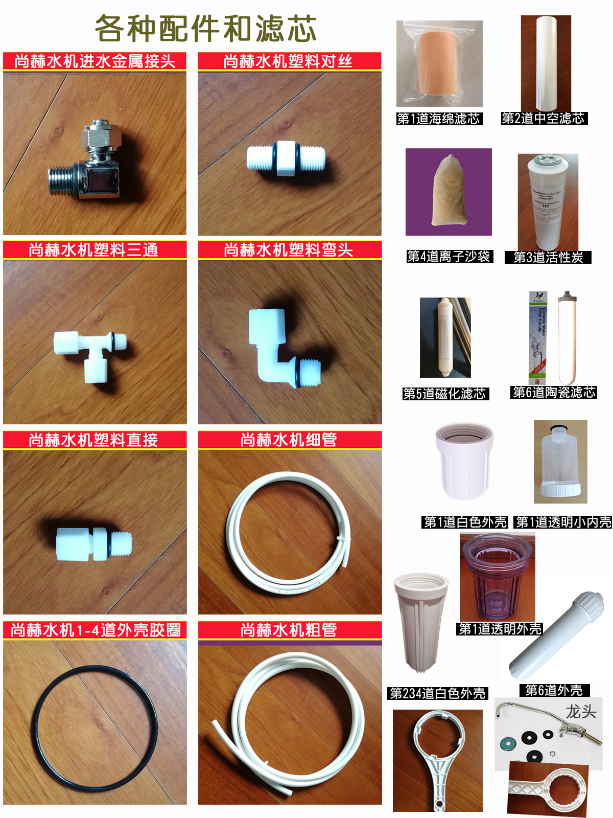 尚赫净水机123456道陶瓷活性炭滤芯原厂正品原装配件全新老款通用