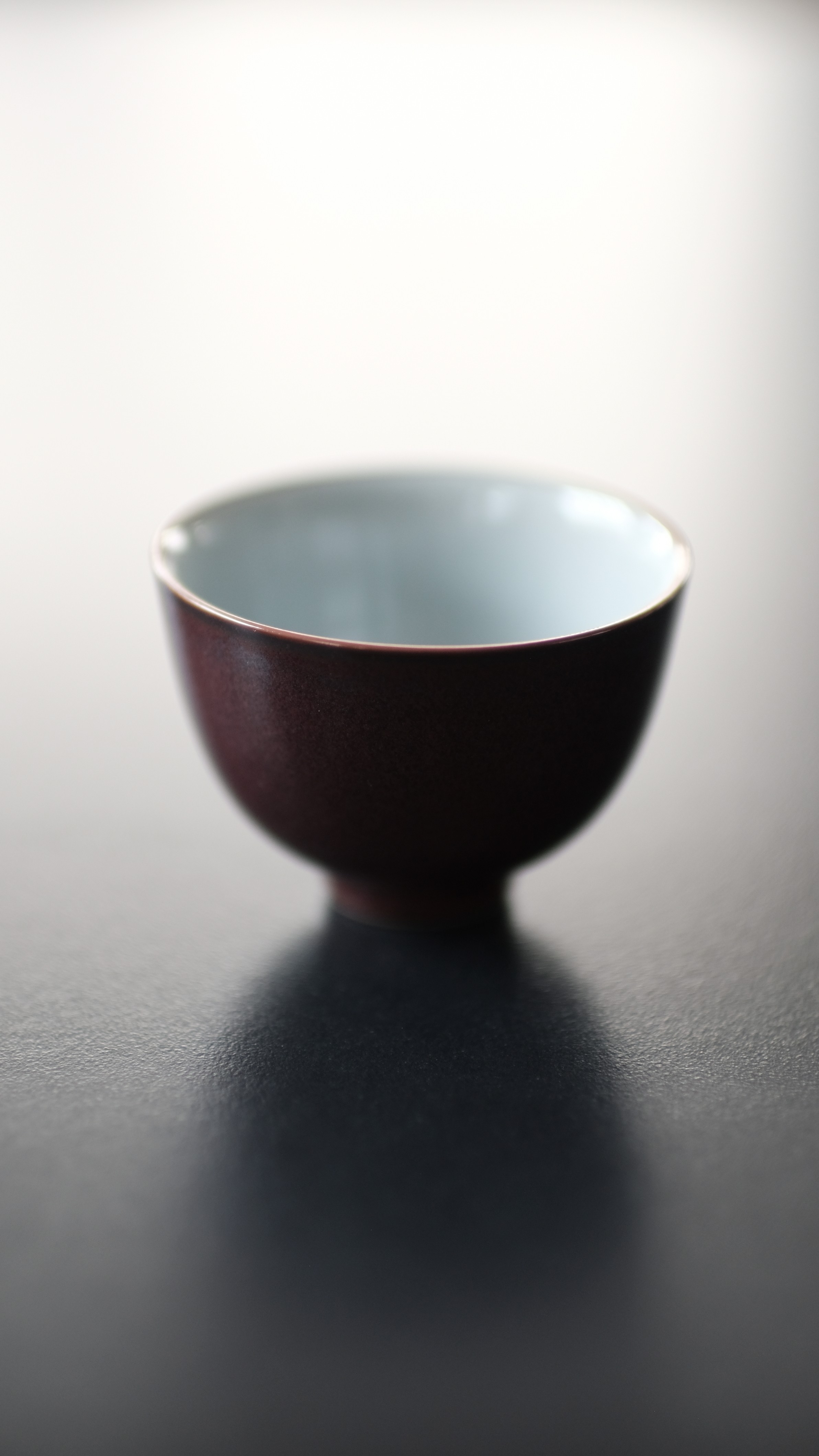 妙造山房茄皮紫釉紫金口汝窑鸡心杯景德镇茶器天青开片主人杯伴手