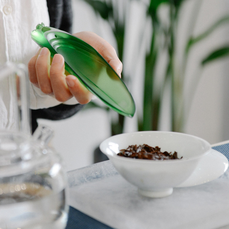 手工琉璃茶则蝉玉叶茶席摆件玻璃茶铲子杯托茶勺香插茶托新品促销
