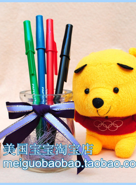 满20支包邮 美国Paper Mate缤乐美papermate圆珠笔 黑蓝红绿紫色