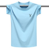 T恤男士 2025夏时尚 圆领打底衫 纯色短袖 帅气宽松半袖 潮流印花体恤