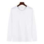 纯色白色圆领宽松内搭秋衣 秋冬季 重磅长袖 t恤男女打底衫