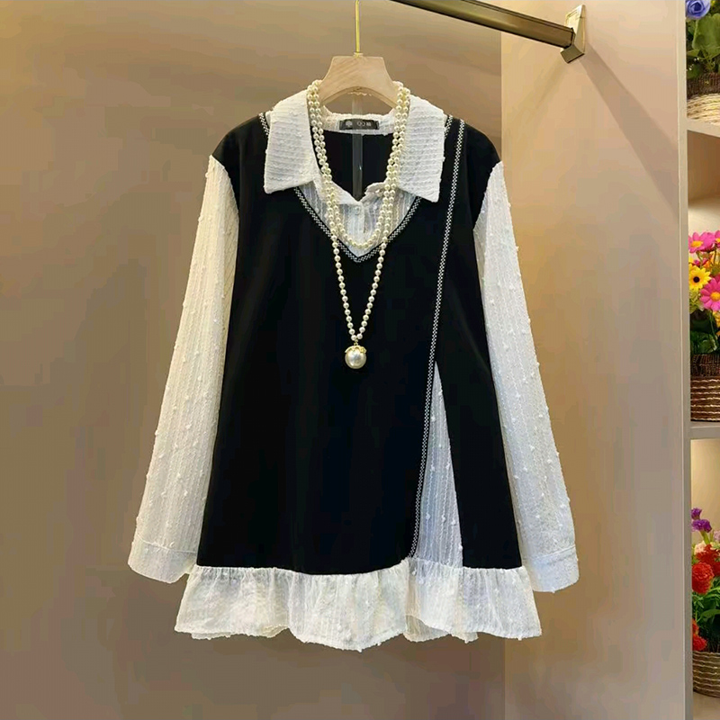 时尚小众假两件独特超火时髦小衫