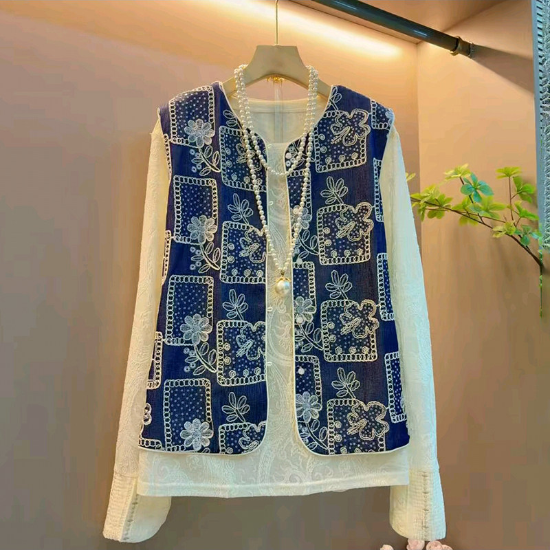 胖妹妹2026春季新款大码女装古风新中式刺绣显瘦感百搭马甲两件套,女装/女士精品,大码套装,淘宝优惠券,粉丝福利购,淘宝优惠卷