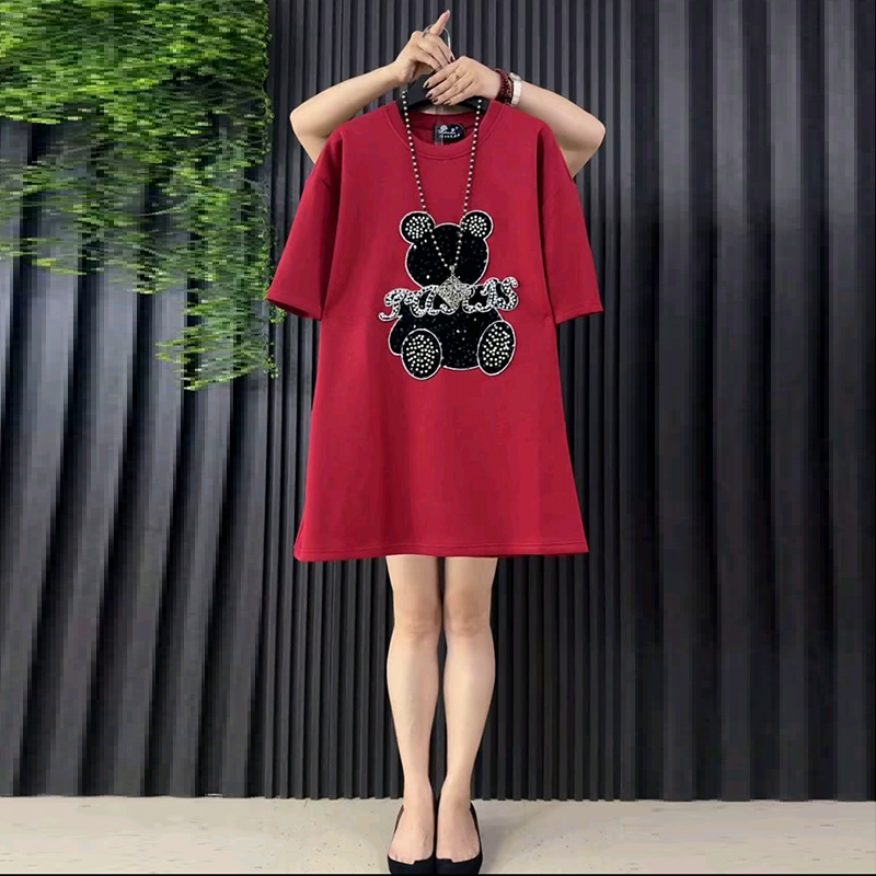 秋冬大码女装钉珠卡通印花上衣