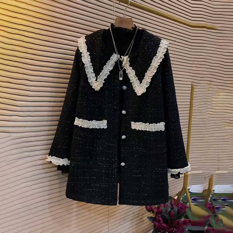 娃娃领小香风时尚韩版夹棉外套