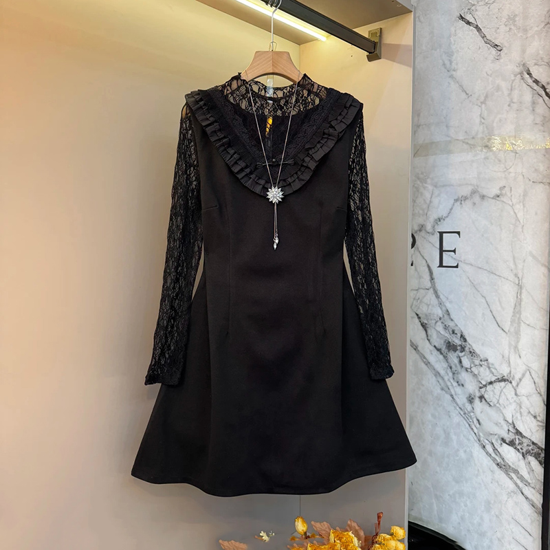 时尚压褶马甲裙复古内搭打底衫新