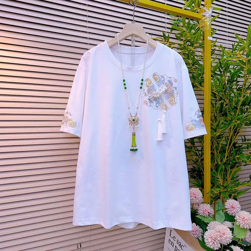 百搭短袖T恤胖MM大码新款女装