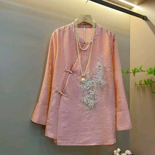 新中式盘扣重工钉珠设计国风大衫