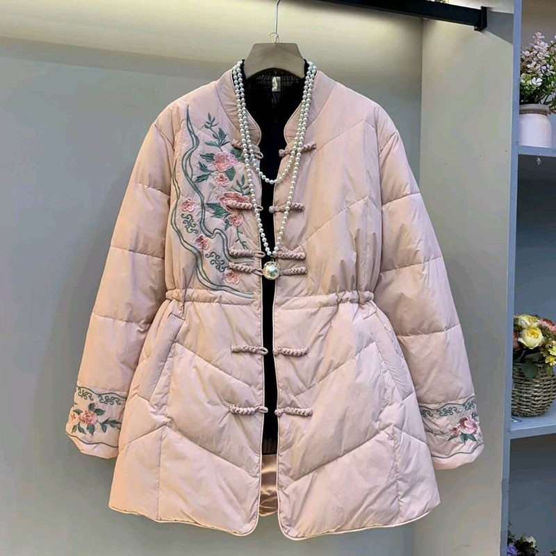 女装中式刺绣收腰上衣外套