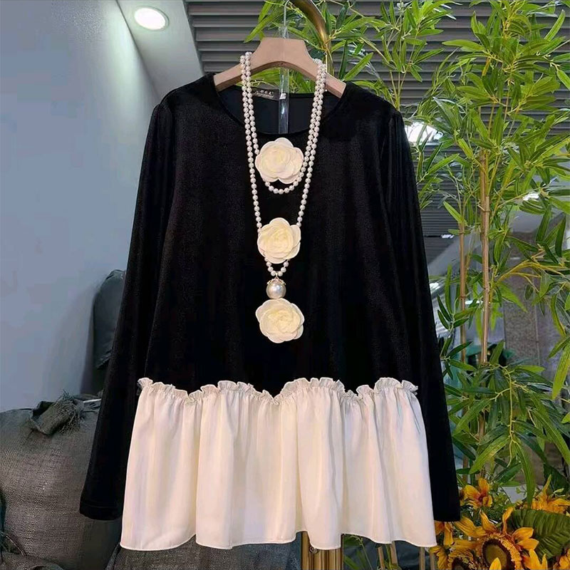 丝绒小衫百搭洋气显瘦上衣