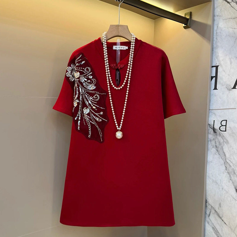 胖妹妹复古盘扣镂空重工亮钻花朵名媛风精致半袖上衣新款大码女装,女装/女士精品,大码内搭,淘宝优惠券,粉丝福利购,淘宝优惠卷