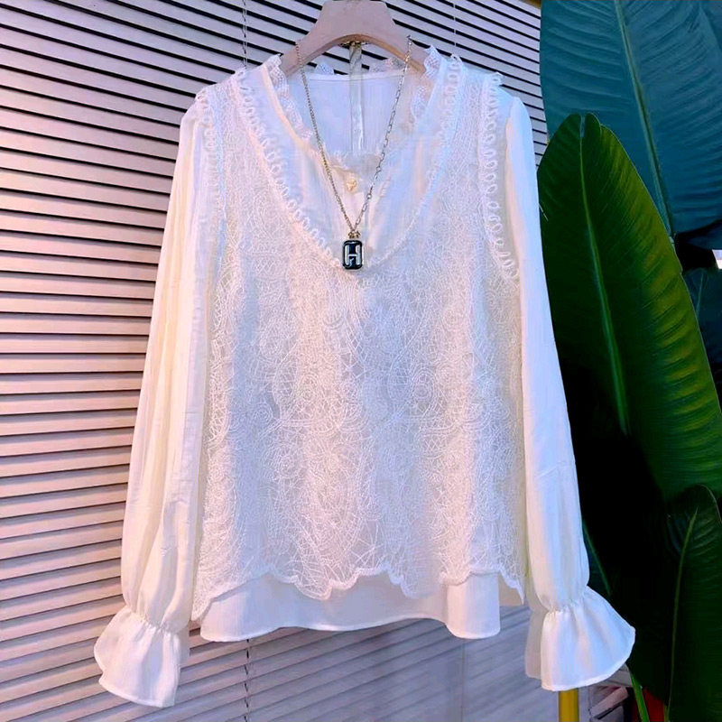 2026春季新款胖妹妹设计感镂空针织马甲木耳边打底衫套装大码女装,女装/女士精品,大码套装,淘宝优惠券,粉丝福利购,淘宝优惠卷