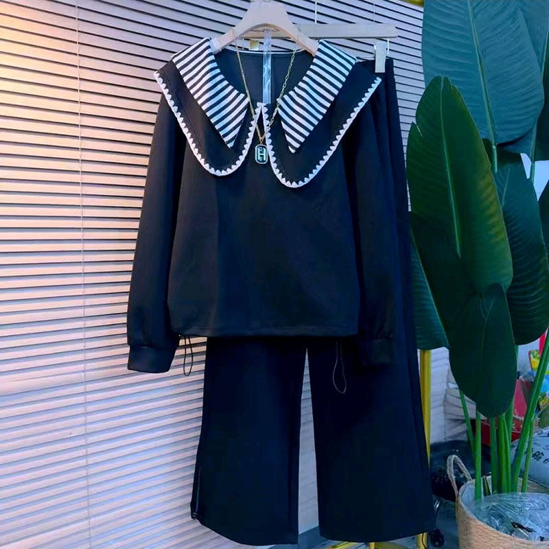 大码女装胖妹妹2026春季新款欧货时尚娃娃领卫衣卫裤休闲洋气套装,女装/女士精品,大码套装,淘宝优惠券,粉丝福利购,淘宝优惠卷