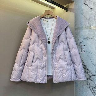 加厚洋气保暖外套上衣女装 针织拼接可拆卸大码 胖妹妹 宽松时尚 冬季