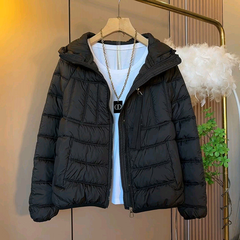 2026秋冬新款纯色拉链款棉服胖mm显瘦大码女装连帽休闲百搭棉外套
