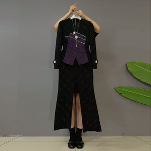 拼色不规则小衫 胖妹妹显瘦套装 女装 子两件套减龄大码 潮 上衣休闲裤