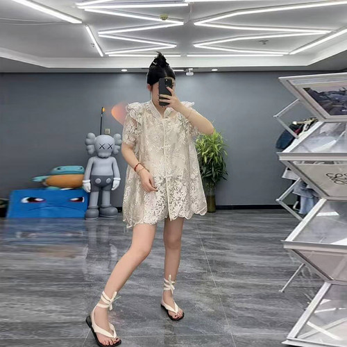 新中式刺绣上衣吊带短裤大码套装