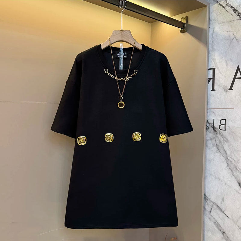 2026新款欧货时尚设计感短袖T恤衫大码女装胖mm宽松遮肉显瘦上衣,女装/女士精品,大码内搭,淘宝优惠券,粉丝福利购,淘宝优惠卷