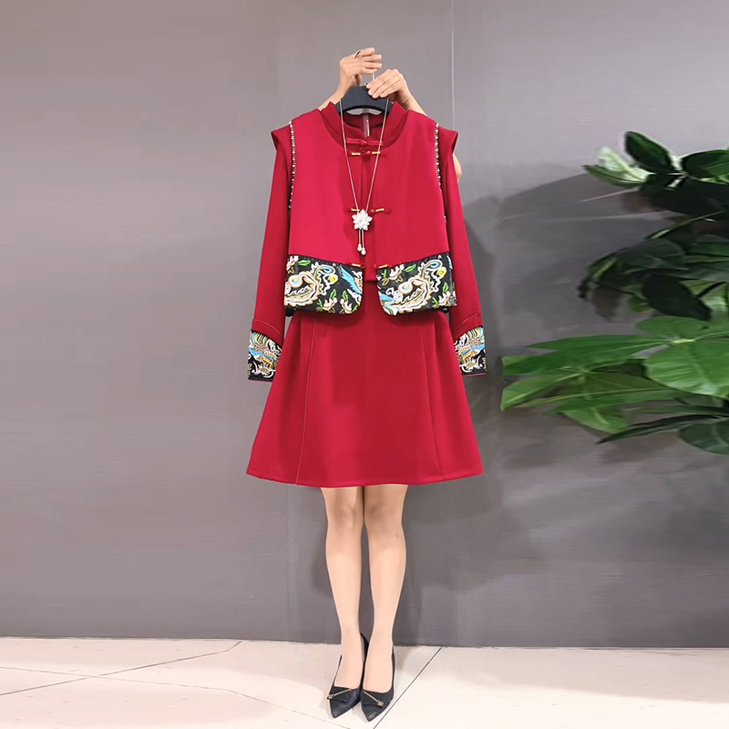 新款新中式时尚复古国潮风套装女