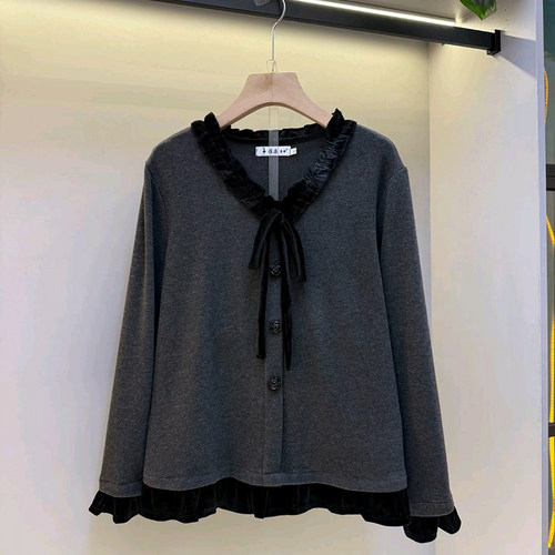 欧货木耳边领气质百搭女人衫