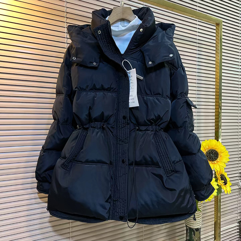 减龄慵懒感短款纯色爱心收腰棉服