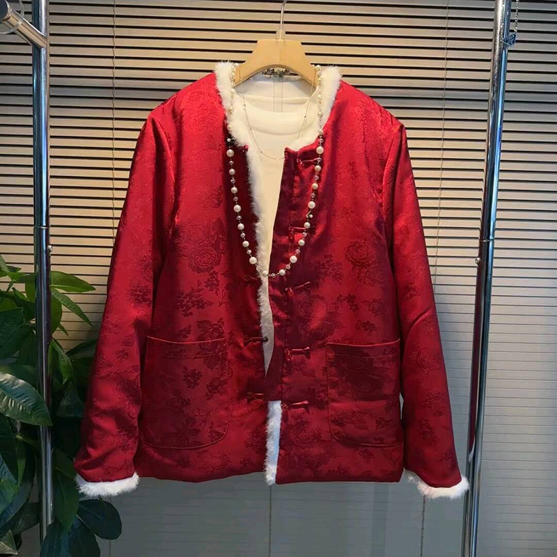新中式国风开衫两面穿棉服外套新