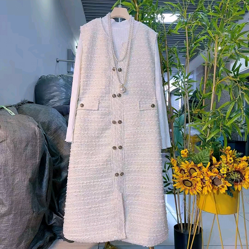 纽扣马甲立领长袖打底小衫套装女