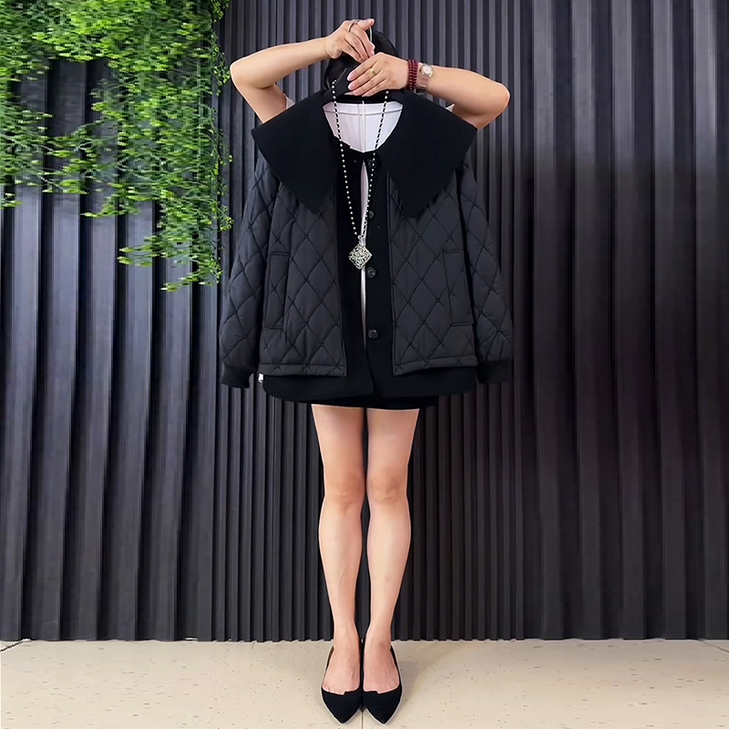 韩版娃娃领减龄百搭显瘦棉服外套