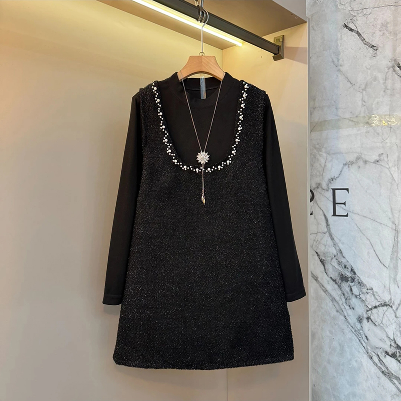 小香风气质内搭珍珠马甲裙两件套