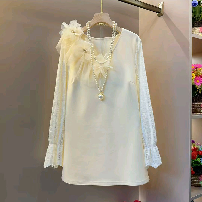 时髦气质拼接网红爆款打底T恤衫