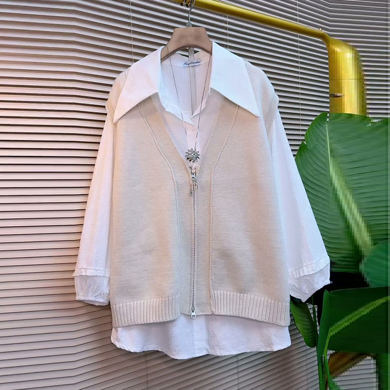 百搭泡泡袖打底衫胖MM显瘦大码女装针织马甲2026春季新款拉链马夹,女装/女士精品,大码内搭,淘宝优惠券,粉丝福利购,淘宝优惠卷